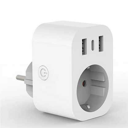 ABUO-Tuya Smart Plug Voice Control Wi-Fi Sockettimer Remote Control Energy Monitor EU Plug