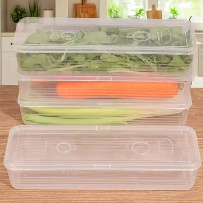 Fresh Box Refrigerator Storage Boxes Scallions Food Container with Lid Cold Crisper Sealed Kitchen Fresh Fruit Fridge Organiser