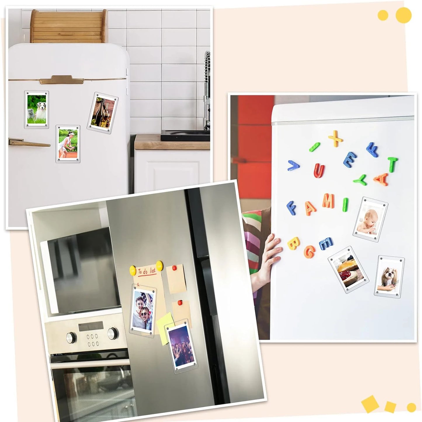 Acrylic Refrigerator Magnetic Frame, Clear Reversible Refrigerator Magnet Photo Frame, Display Frame, For Fujifilm