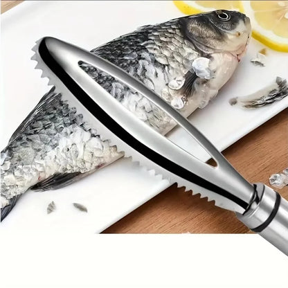 New Stainles Fish Scales Scraping Graters Fast cleaner Remove skin brush Cleaning Scraper Peeler bone scaler Tongs tweezers tool