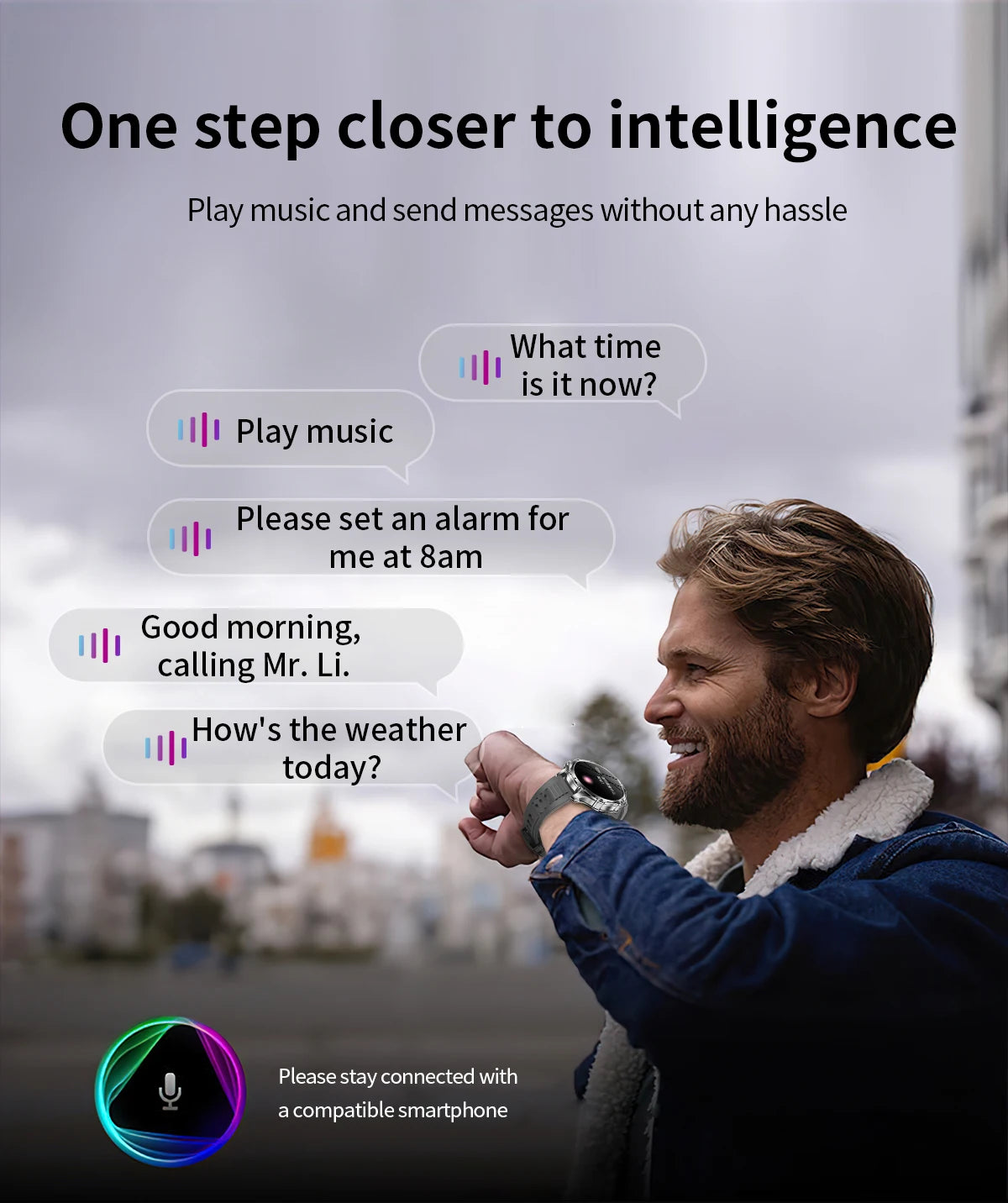 2025 Outdoor Sports Fitness Tracker Smart Watch 1.85 Inch HD Alomed 800mAh Lithium Battery Bluetooth LED Flashlight Smart Watch