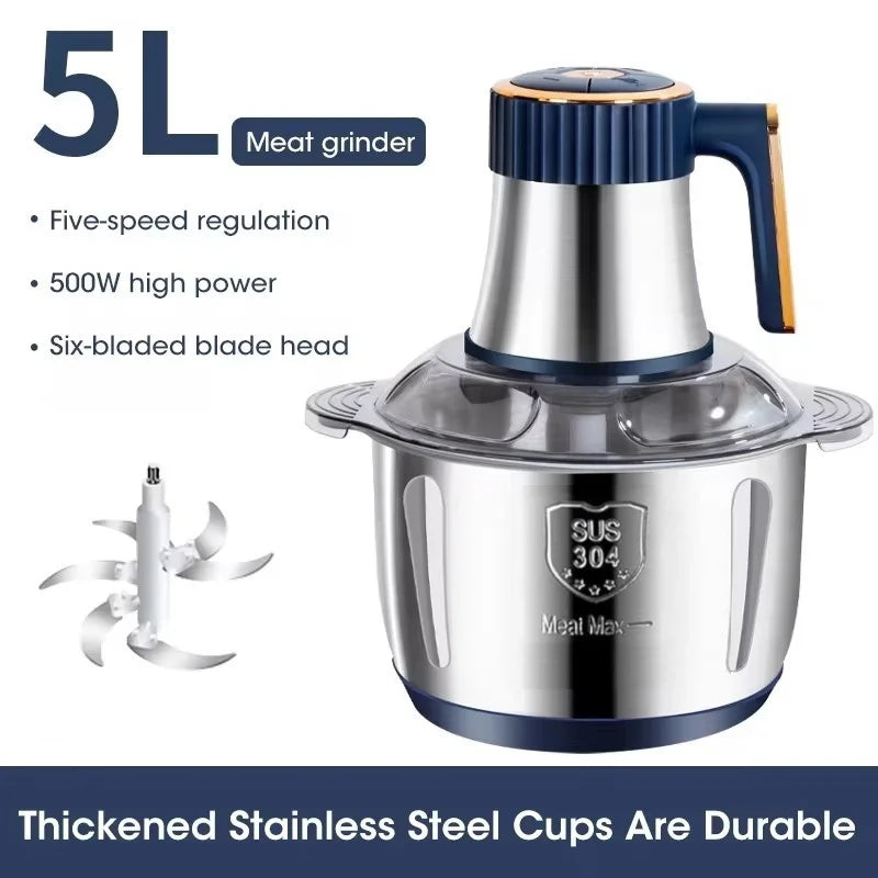 Stainless Steel Electric Chopper Meat Grinder Mincer Blenders For Kitchen Food Processor Multifunctional Kitchen Food Shredder