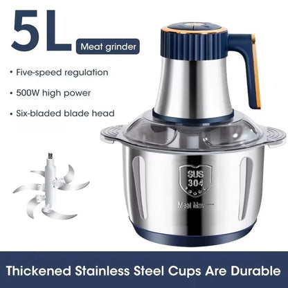 Stainless Steel Electric Chopper Meat Grinder Mincer Blenders For Kitchen Food Processor Multifunctional Kitchen Food Shredder