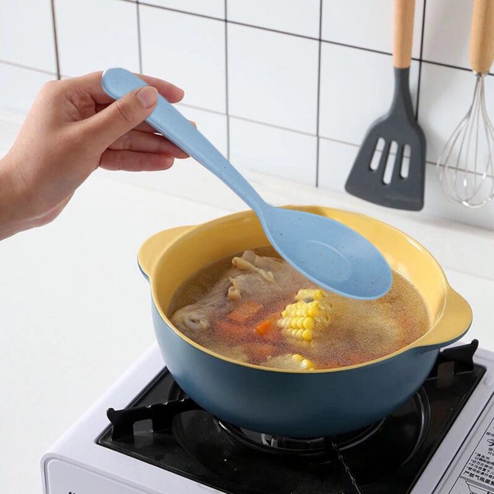 Soup Spoon Long Handle Cereal Spoon Plastic Serving Spoon Microwave Dishwasher Safe Porridge Spoon Kids Tableware Dinner Spoon