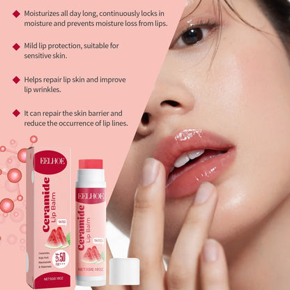 Ceramide Lip Balm Mild Ingredient Waterproof Long Lasting Moisturizing Lips Reduce Fine Line Exfoliating Lip Care Repair Product