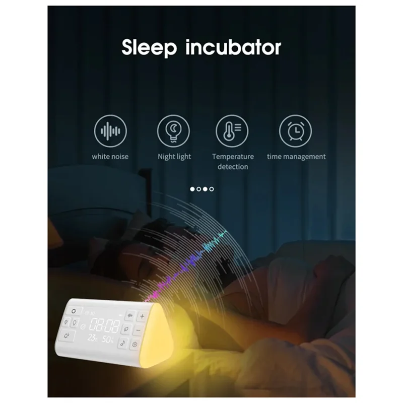 CABE-Private Model White Noise Machine Sleep Aid White Noise Breathing Light White Noise Alarm Clock Sleep Aid