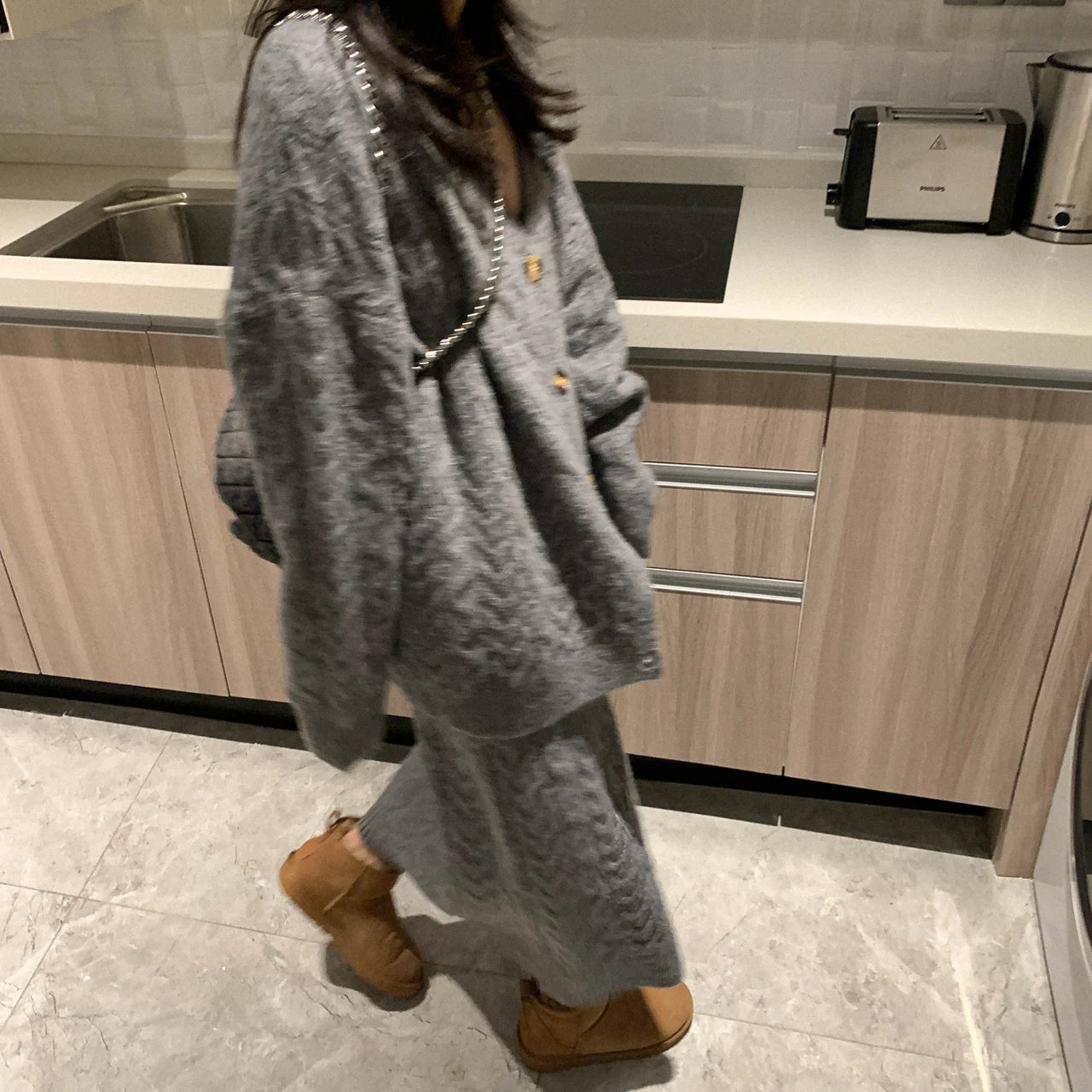 Women Sweater Winter 2 Piece Sets Elegnat Knitted Suits Female Sweaters Vintage Womens Skirt High Waist Autumn Vintage Vestidos