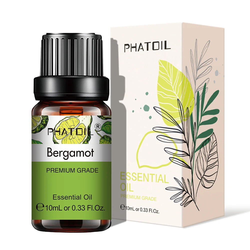 PHATOIL Natural Plant Essential Oil 10ml Eucalyptus Rose Lemon Bergamot Vanilla Peppermint 1PCS Aroma Essential Oil For Diffuser