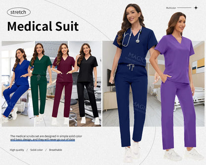 Hospital Surgical Clothes Medical Uniform Women Scrub Set Doctor Nurse Accessories Dental Clinic Scrub Set Beauty Salon Workwear