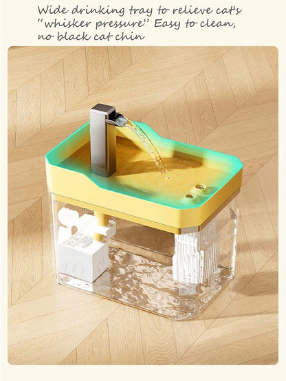 Cat Water Fountain Auto Filter Transparent Cat Drinker USB Anti-Dry Burning Recirculate Filtering Water Dispenser with Pump