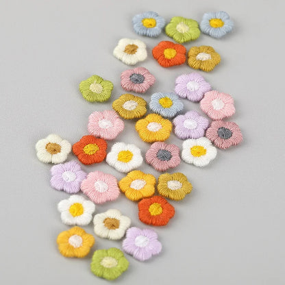 Mini Embroidered Small Flower Patch DIY Earring Accessories Children's Hair Accessories Clothing Accessories