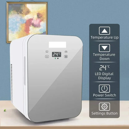 Mini Fridge 25L Dual-Core Compact Refrigerator For Car Portable AC/DC Small Cooler And Warmer With Digital Temperature Control