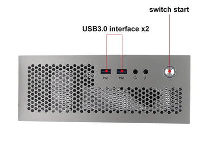 HTPC Computer Case Mini ITX Gaming PC Chassis Desktop Chassis USB3.0 Computer Case Home Computer Case Black and Silver
