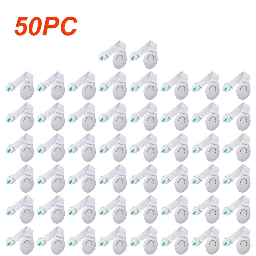 1/10pcs Child Safety Strap Locks No Drilling Cabinet Latches Adhesive Kids Proof for Cupboards Door Window Refrigerator