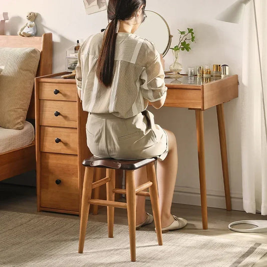 Living Room Cosmetic Dressing Table Organizer Storage Mirror Small Bedroom Cherry Wood Ins Style Furniture Vintage Makeup Table