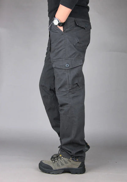 Spring Autumn Tactical Cargo Pants Men Fashion Military Man Trousers Long Warm Cotton Khaki Cargo Pants For Man