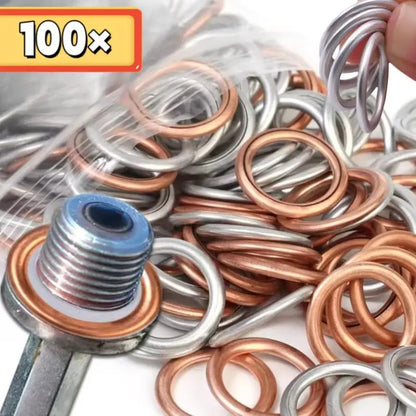 Car Oil Pan Drain Gasket Drainage Bolt Pad Aluminum/ Copper Oil Drain Plug Gasket Replaceable Accessories for Volkswagen Audi