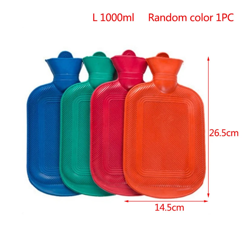 500/1000ml Water Injection Rubber Hot Water Bottle Thick Hot Water Bottle Winter Warm Water Bag Hand Feet Warmer Water Bottle