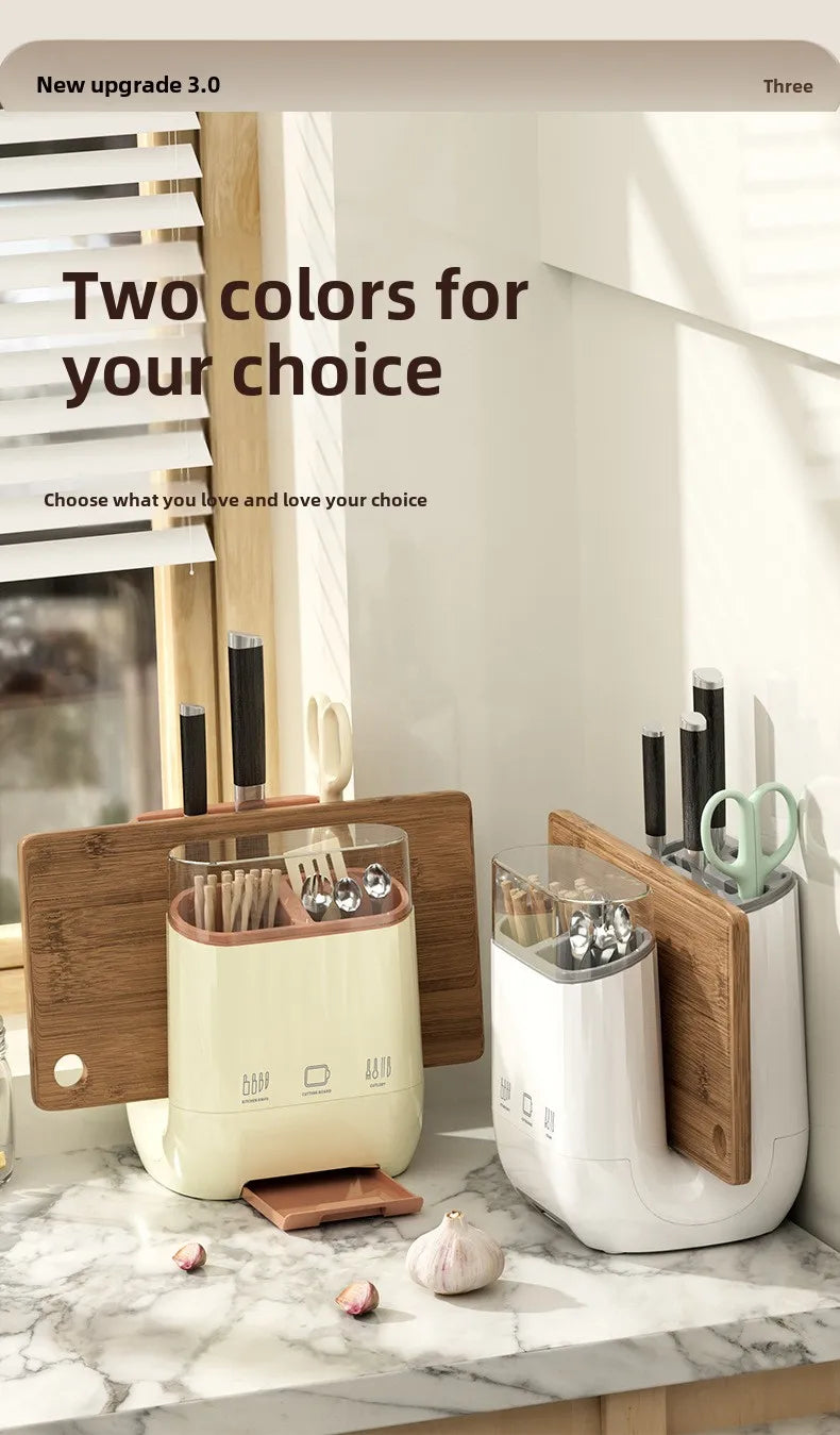 Kitchen shelf, household vegetable board storage rack, countertop drain, chopstick holder, cutting board, integrated knife holde