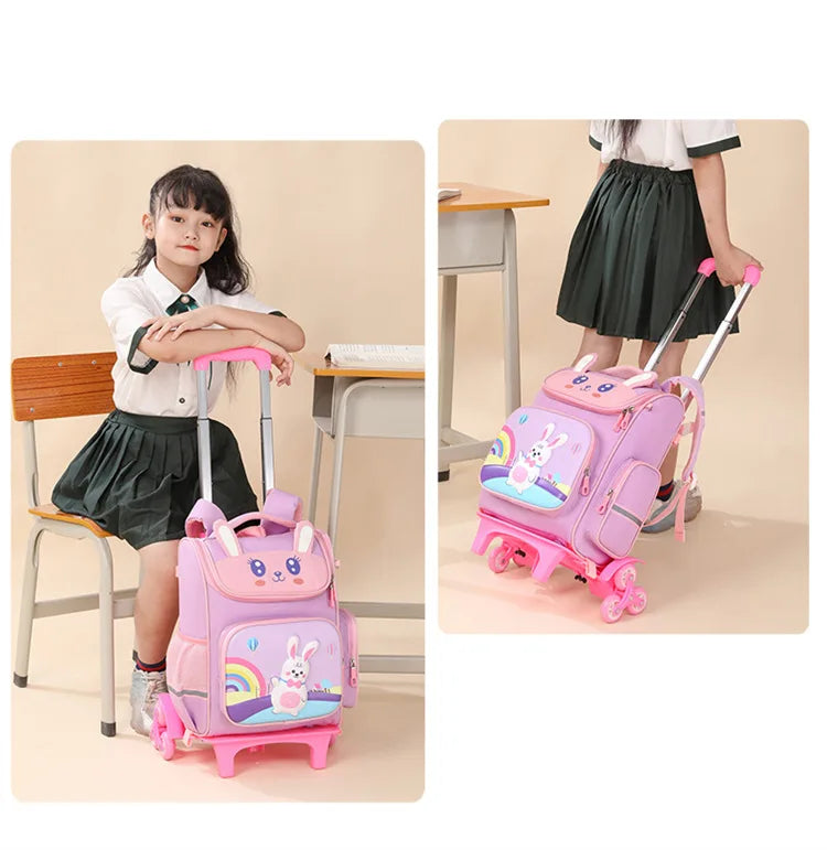 Kids Trolley Backpack For Girls Primary School Rolling Backpack for Boys School bag with Wheels School Wheeled Backpack Book Bag