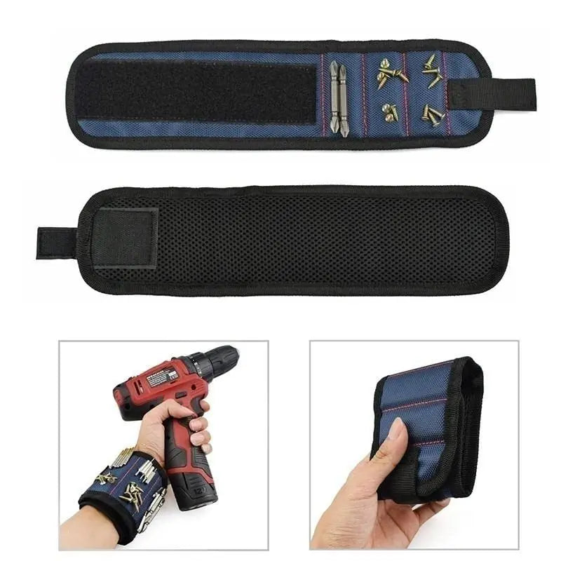 Magnetic Wristband with Super Strong Magnets Holds Screws, Nails, Drill Bit. Unique Wrist Support Design Cool Handy Gadget Gifts
