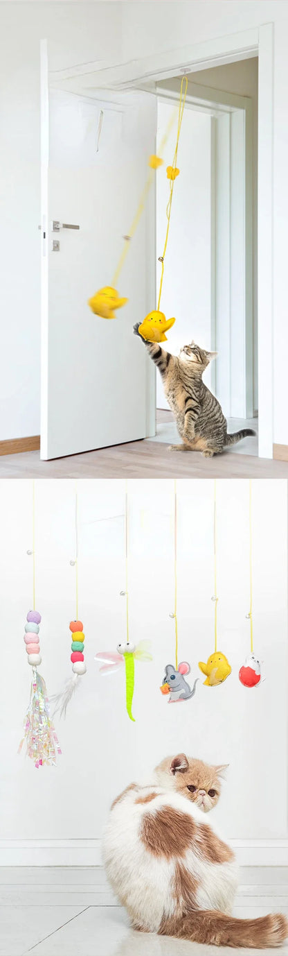 Interactive Cat Toy Hanging Simulation Cat Toy Funny Self-hey Interactive Toy for Kitten Playing Teaser Wand Toy Cat Supplies
