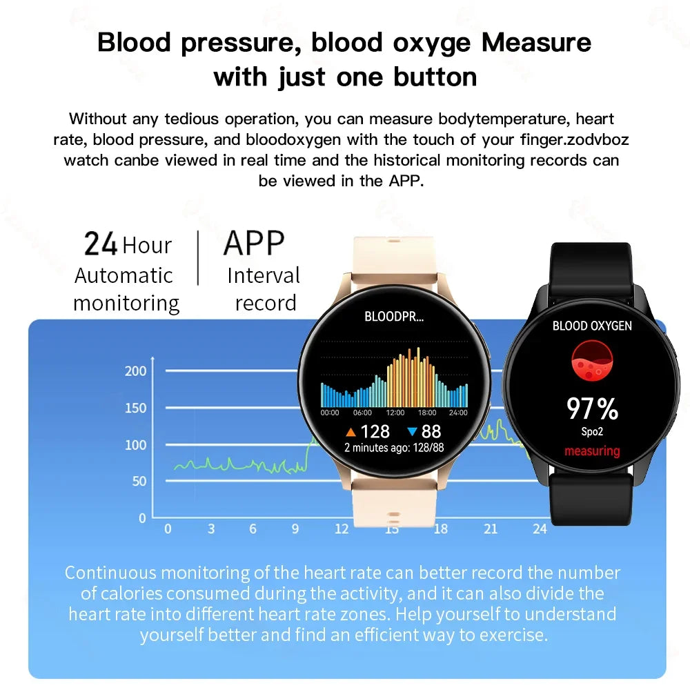 Smart Watch Women Bluetooth Call HeartRate Blood Pressure Monitoring Smartwatches IP67 Waterproof Men Smartwatch For IOS Android