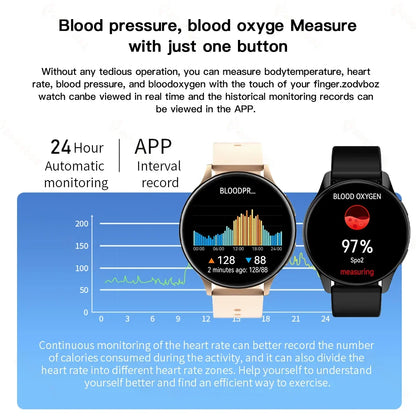 Smart Watch Women Bluetooth Call HeartRate Blood Pressure Monitoring Smartwatches IP67 Waterproof Men Smartwatch For IOS Android