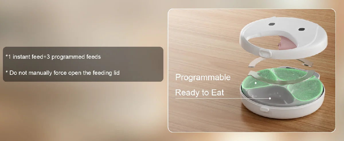 Automatic Pet Feeder Smart Cat Food Dispenser for Wet Food and Dry Food, Cat Automatic Feeder ，Ice box sold separately