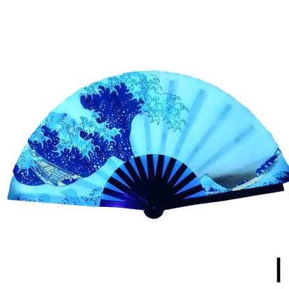 33cm Large Folding Hand Rave Fan Chinease/Japanese Gifts Fan Dance Music Colorful Fan Festival Fan Gradient Reflective Fold