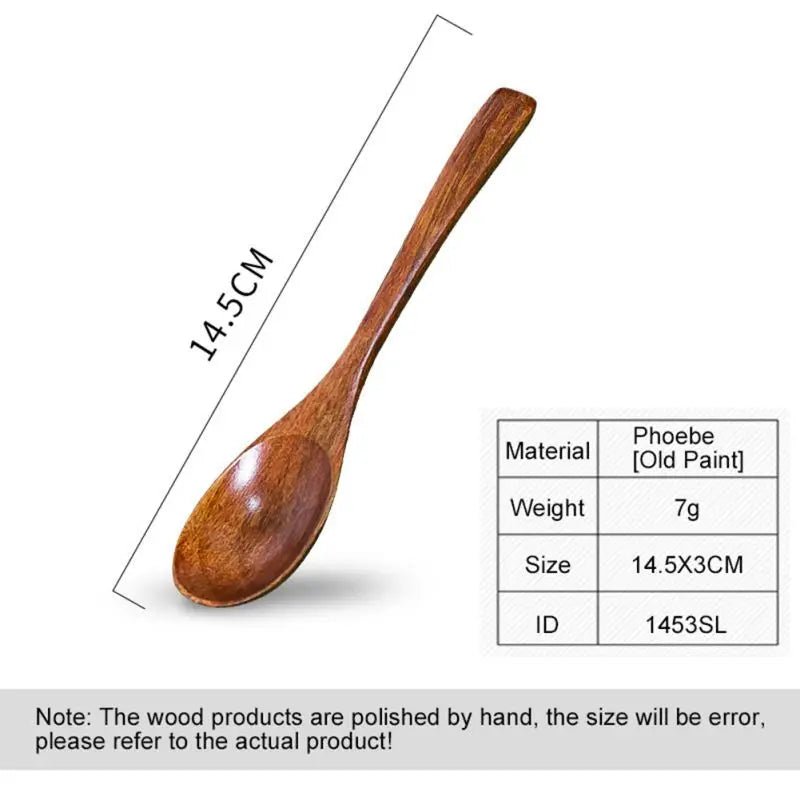 1pcs Wooden Honey Spoon Tea Spoon Coffee Spoon Stirring Spoon Household Tableware Kitchen Condiment Scoop Dessert Spoon