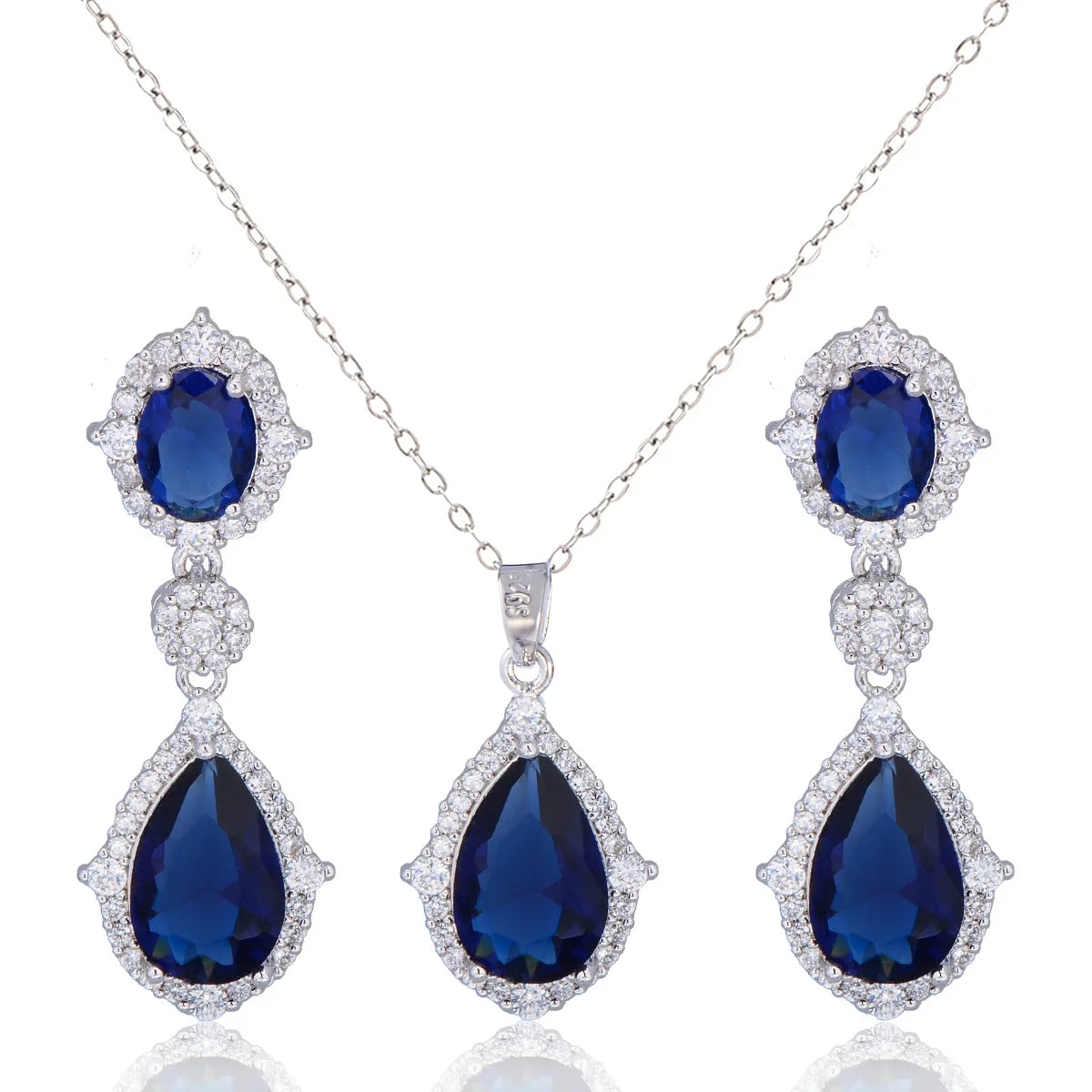 Fashion necklace accessories women's earring Jewelry sets bride's wedding zircon water drop girls earrings for women jewellery