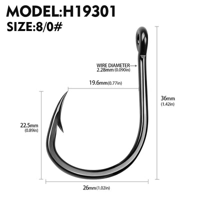 PROBEROS 10Pcs/lot Thick High Carbon Steel Fishhook Lron Hook With Barb Hook for Haihu River Fishing Gear Accessories Wholesale
