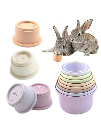 Stacking Cups Toy Small Animal Stacking Cups Multi Colored Reusable Small Animals Puzzle Toys Snack Cups Pet Accessories