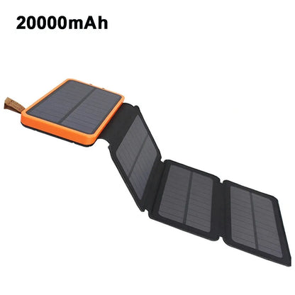 Solar Power Bank 10000/20000 mAh Portable Solar Panel Charger Solar Cell Folding Solar Power Bank 5V Dual USB For Phone Camping