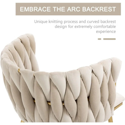 Modern Velvet Dining Chair with Gold Metal Legs, Set of 4 Luxury Tufted Dining Chairs for Living Room, Dining Chair