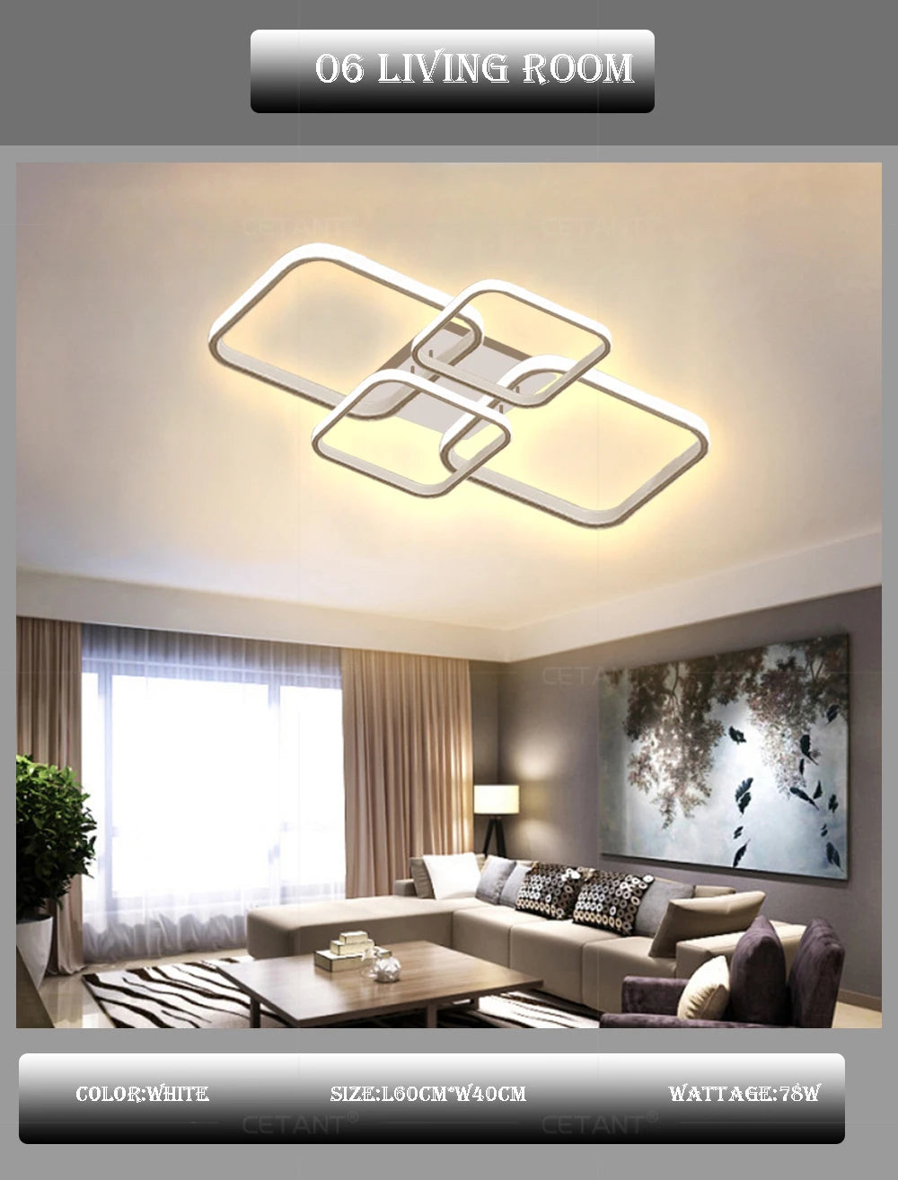 Modern LED Ceiling Light 4 Rings Black White Home Decor Lamp For Bedroom Living Room Restaurant Hotel Indoor Led Lighting Lustre