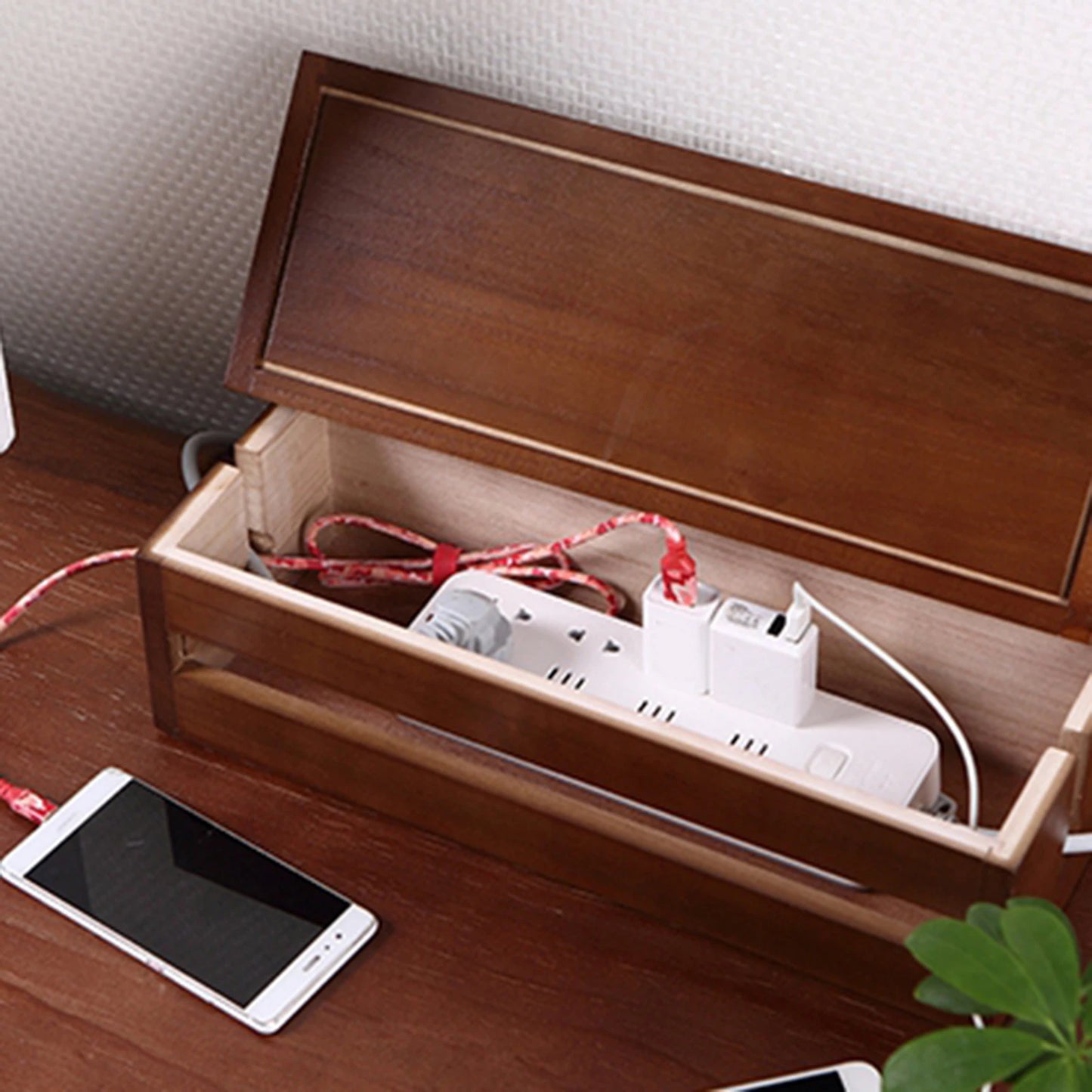 Cable Management Box Wire Organizer Box for Extension Cord Power Stripe