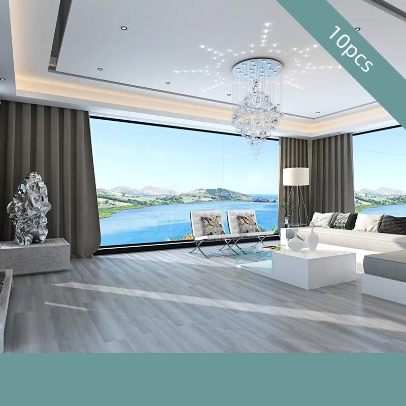 10PCS 40x15cm Thickened Self-adhesive Wood Grain Floor Wallpaper Bedroom Decoration Floor Stickers Home Decor Floor Wallpaper