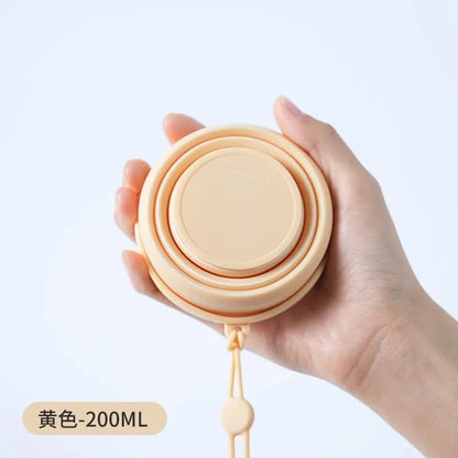 Collapsible Travel Cup Portable Folding Water Bottle for Camping, Hiking & Outdoor Activities, Space-Saving Silicone Drinkware
