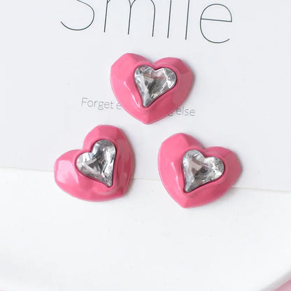 5pcs Cute Pink Series Cartoon Resin Flatback Cabochons for Diy Jewelry Making Handmade Crafts Materials