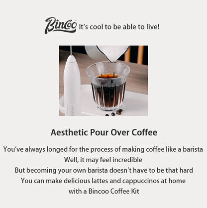 BINCOO Electric Milk Foamer Blender Stainless Steel Handheld Milk Frother Wireless Coffee Whisk Mixer Egg Beater Kitchen Tools
