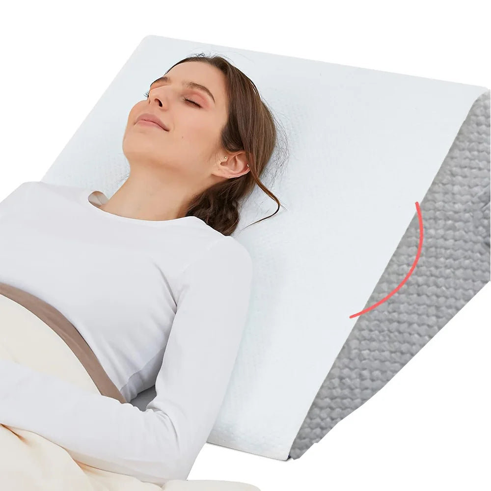 Bed Wedge Pillow for Sleeping, Soft Memory Foam Top, Triangle Pillow Wedge, Body Positioners for Leg Elevation, Snoring Relief