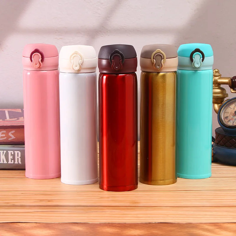 Stainless Steel Vacuum Flask Light Weight Student Thermos Portable Bottle Student Water Cup 350ml