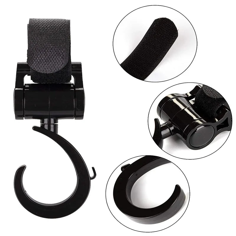 Baby Stroller Hooks Aluminum Alloy Buckles Clips Carabiner Multifunction Household Trolley Diaper Bag Organizer Hook Pram Hanger