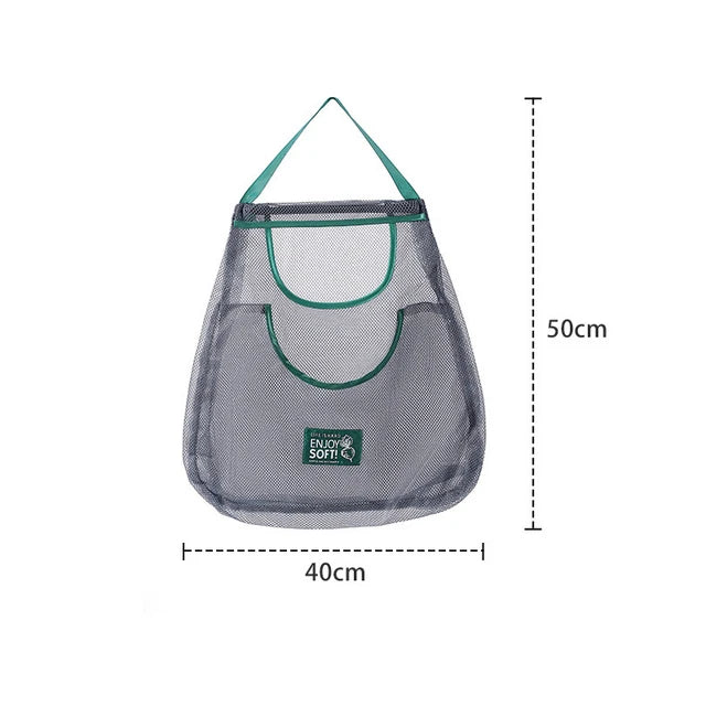 Reusable Storage Bags Kitchen Hanging Mesh Bag Home Fruit And Vegetable Storage Net Bag For Ginger Garlic Potatoes Onions