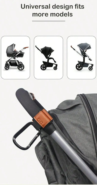 1/2pcs PU Leather Baby Bag Stroller Hook Pram Cart Organizer 360 Degree Rotatable Hook High-quality Crochet Stroller Accessories