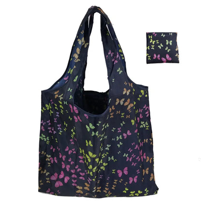 Large Reusable Shopping Bag Women's Foldable Floral Environmentally Friendly Portable Tote Bag Grocery Storage Bag