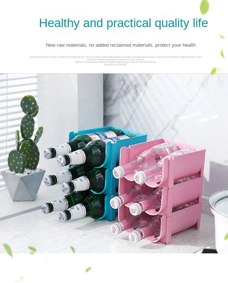 1/3PCS-Kitchen Organizer Refrigerator Rack Shelf Can Beer Wine Bottle Holder Rack Organizer Kitchen Storage Fridge Organizer