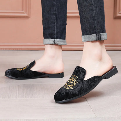 Half Shoes For Men Coiffeur Designer Shoes Men Fashion Italian Mens Casual Shoes Hot Sale Brand Mule Masculino Erkek Ayakkabi